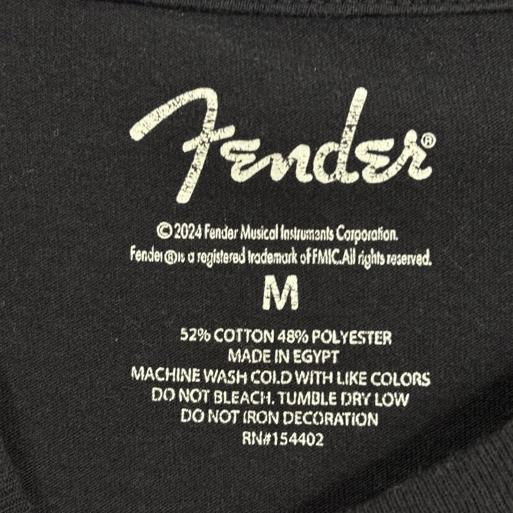 Fender Stratocaster Guitars Wings Logo Mens Size Medium T-Shirt - Picture 3 of 3